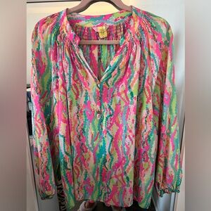 Lily Pulitzer - Elsa Top "dripping in jewels"- Size L - 100% Silk